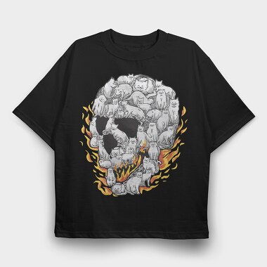 Skull of Cats, Tricou Oversize Barbati (Unisex)