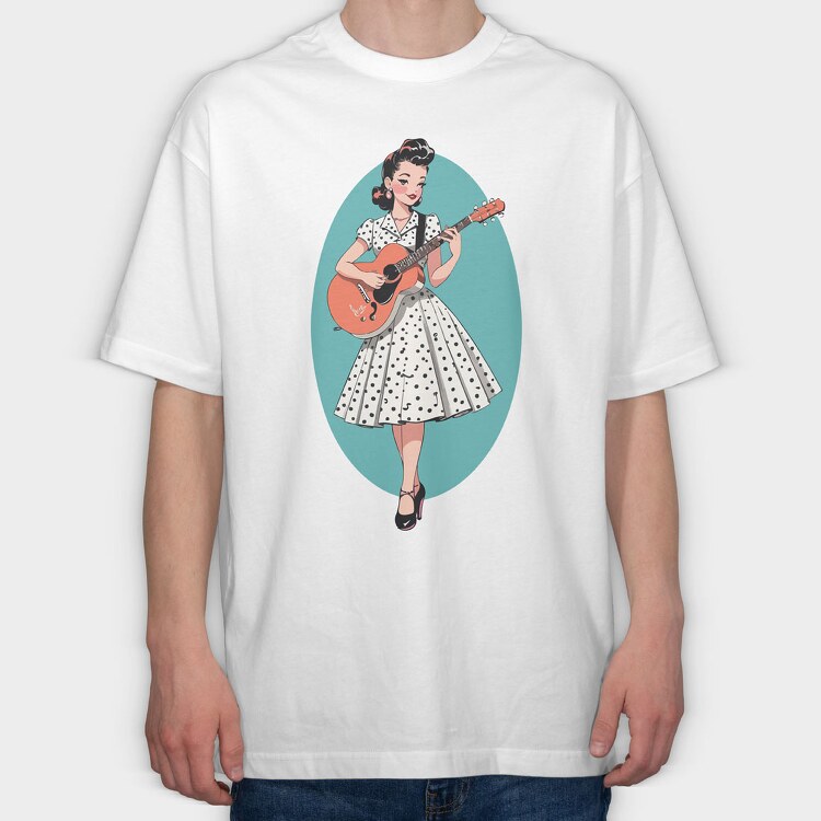 Pin Up Girl, Tricou Oversize Barbati (Unisex)