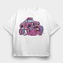 Pink Monster Truck, Tricou Oversize Barbati (Unisex)
