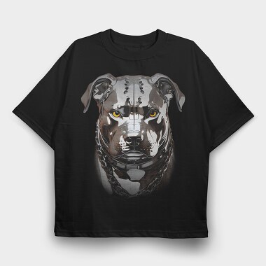 Pitbul Chrome, Tricou Oversize Barbati (Unisex)