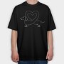 Dachshund Heart, Tricou Oversize Barbati (Unisex)