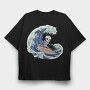 Skull Surfing, Tricou Oversize Barbati (Unisex)