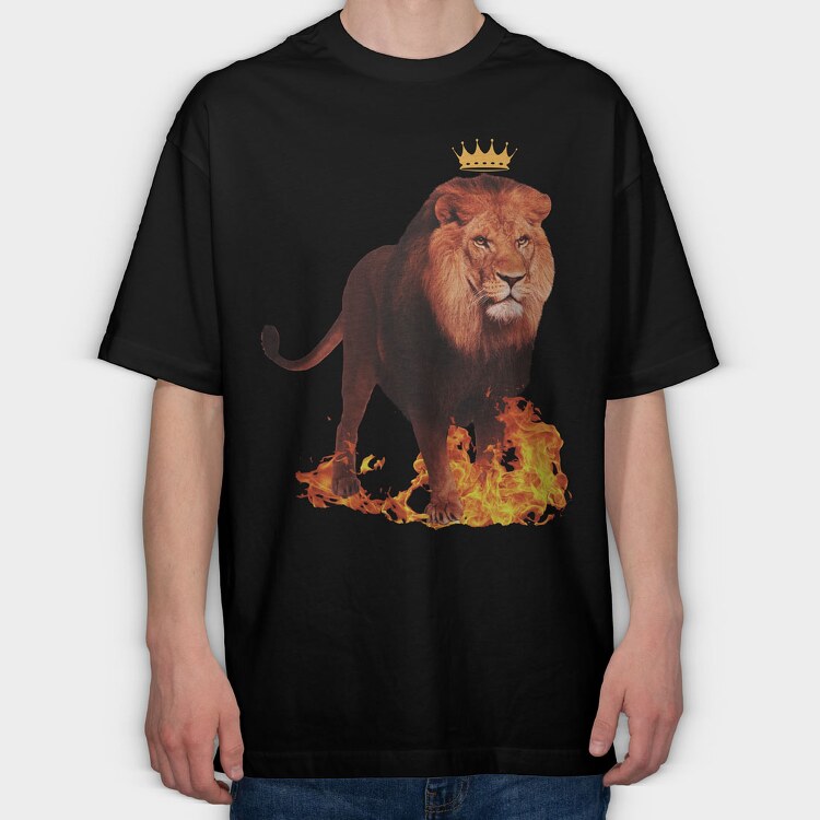 Lion Kingdom, Tricou Oversize Barbati (Unisex)