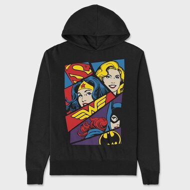 Supergirl Wonder Woman Batwoman, Hanorac Oversize Barbati (Unisex)