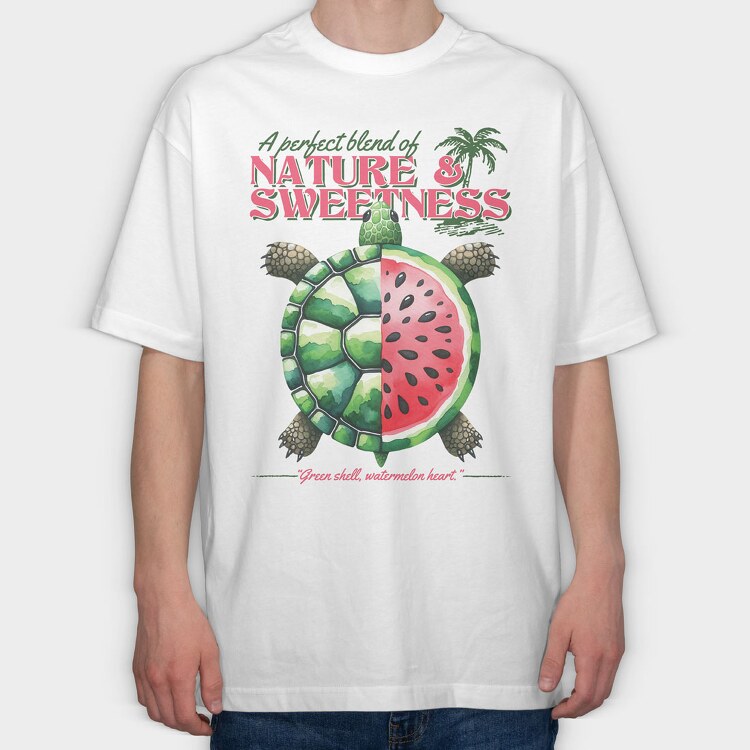 Watermelon Turtle, Tricou Oversize Barbati (Unisex)