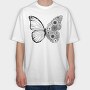 Butterfly Floral Wing, Tricou Oversize Barbati (Unisex)