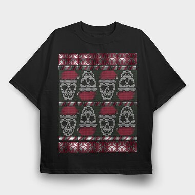 Skulls Ugly Sweater, Tricou Oversize Barbati (Unisex)