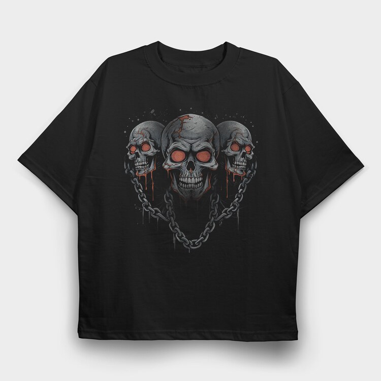 Skulls Chains, Tricou Oversize Barbati (Unisex)