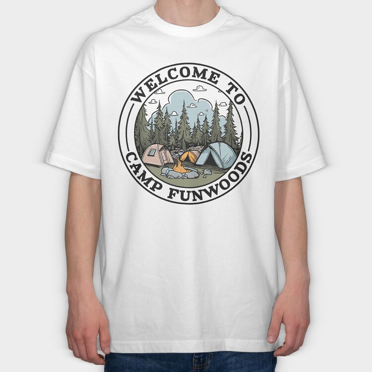 Welcome to Camp Funwoods, Tricou Oversize Barbati (Unisex)