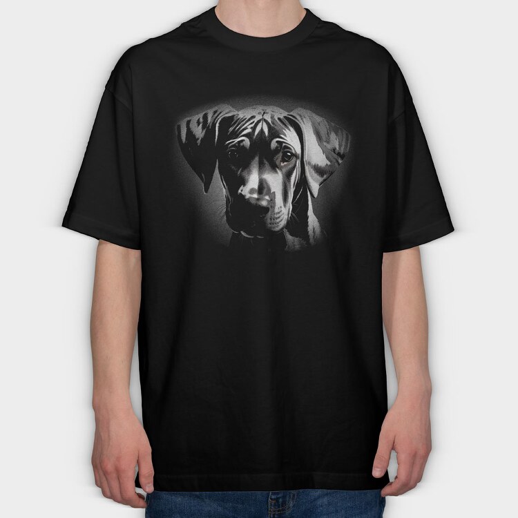 Greatdane Puppy Monochrome, Tricou Oversize Barbati (Unisex)