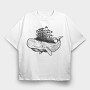 Whale and Tree, Tricou Oversize Barbati (Unisex)