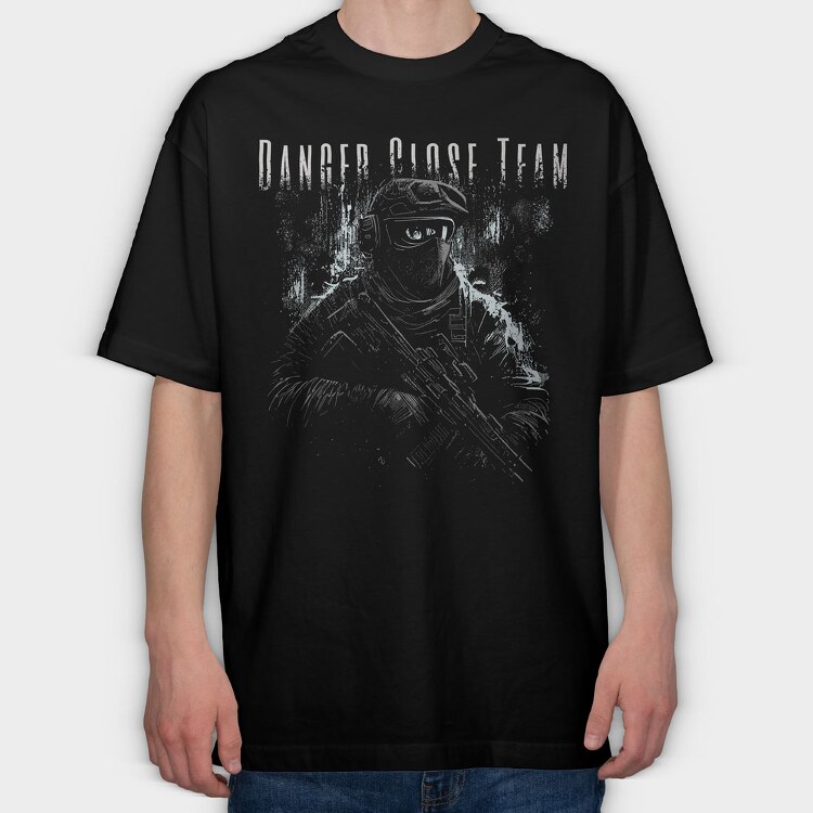 Danger Close Team, Tricou Oversize Barbati (Unisex)