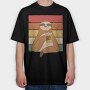 Sloth Drinking Beer, Tricou Oversize Barbati (Unisex)