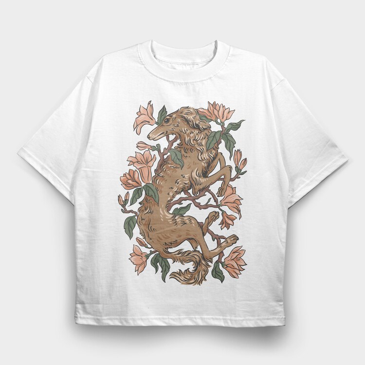 Grey Hound Magnolia, Tricou Oversize Barbati (Unisex)