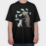Grim Reaper Cat Lives, Tricou Oversize Barbati (Unisex)