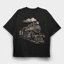 Locomotive Vintage, Tricou Oversize Barbati (Unisex)