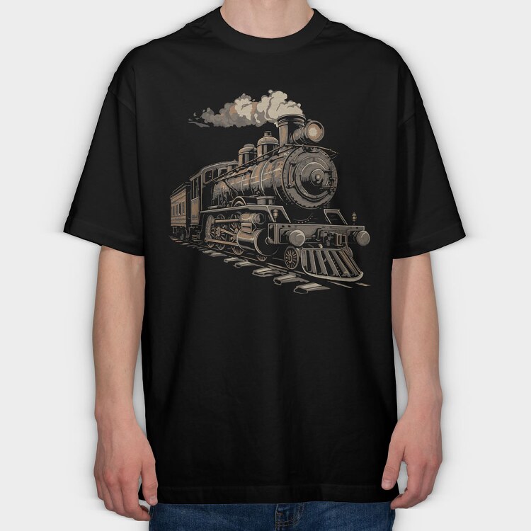 Locomotive Vintage, Tricou Oversize Barbati (Unisex)