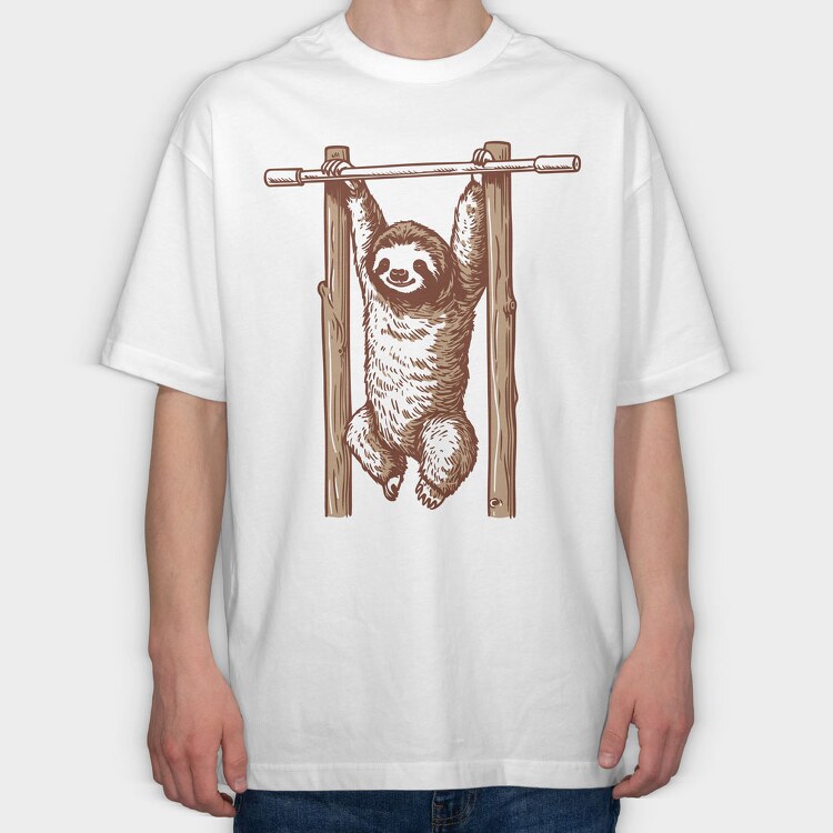 Sloth Workout, Tricou Oversize Barbati (Unisex)
