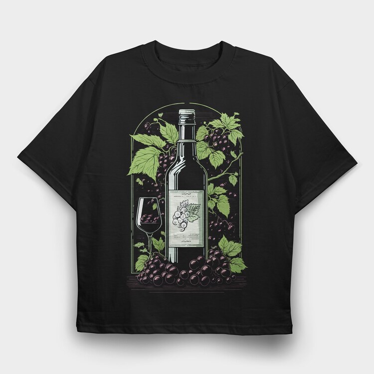 Wine, Tricou Oversize Barbati (Unisex)