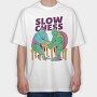 Slow Chess Turtle, Tricou Oversize Barbati (Unisex)