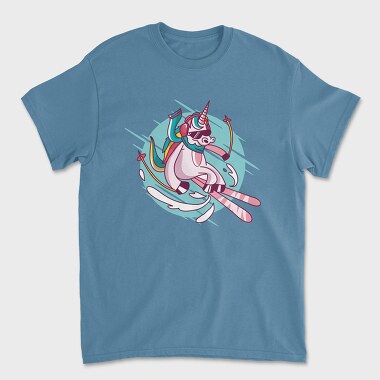 Tricou Barbati (Unisex), Skiing Unicorn