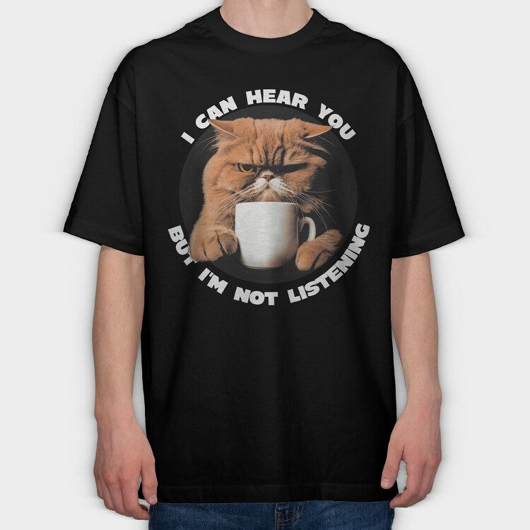Grumpy Cat Coffee, Tricou Oversize Barbati (Unisex)