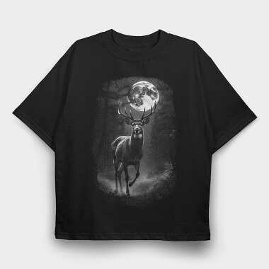 Deer Monochrome, Tricou Oversize Barbati (Unisex)