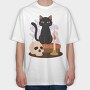 Witchy Black Cat, Tricou Oversize Barbati (Unisex)