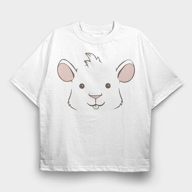 Guinea Pig Face, Tricou Oversize Barbati (Unisex)