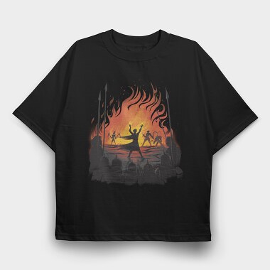 Wizard Fire Wall, Tricou Oversize Barbati (Unisex)