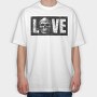 Love Skull, Tricou Oversize Barbati (Unisex)