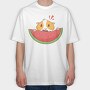 Guinea Pig Watermelon, Tricou Oversize Barbati (Unisex)