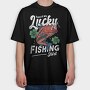 Lucky Fishing, Tricou Oversize Barbati (Unisex)