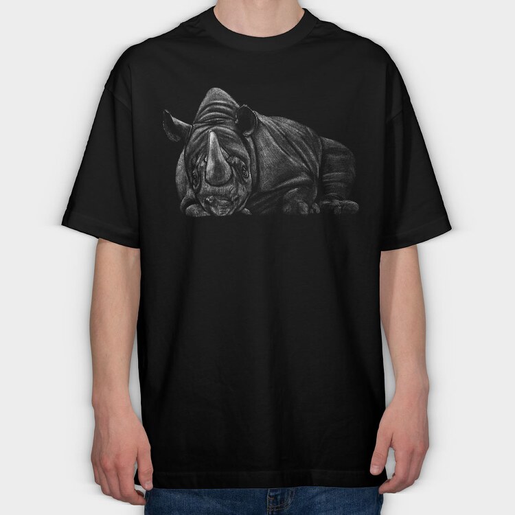 Lying Rhino, Tricou Oversize Barbati (Unisex)