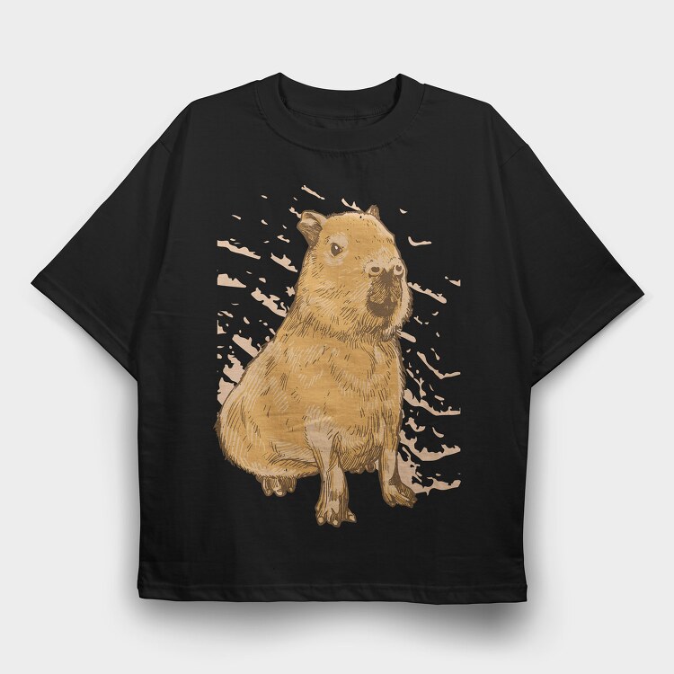 Capybara Realistic, Tricou Oversize Barbati (Unisex)