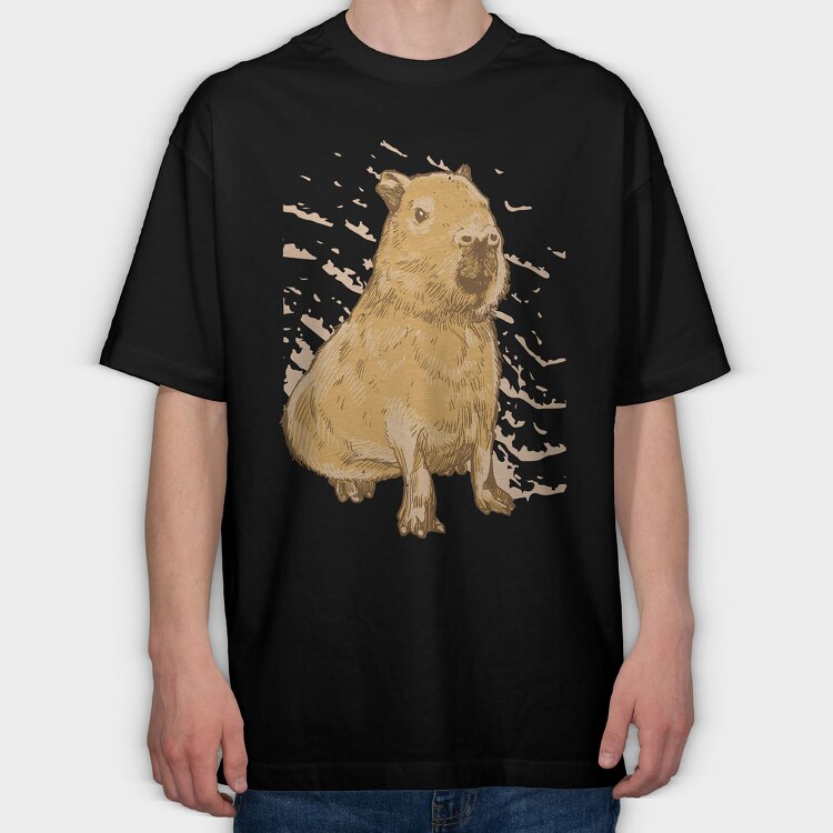 Capybara Realistic, Tricou Oversize Barbati (Unisex)