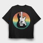 Guitar Retro, Tricou Oversize Barbati (Unisex)