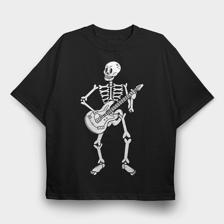 Guitar Skull, Tricou Oversize Barbati (Unisex)