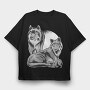 Wolf Family, Tricou Oversize Barbati (Unisex)