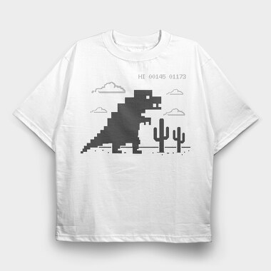 Dinosaur Game, Tricou Oversize Barbati (Unisex)