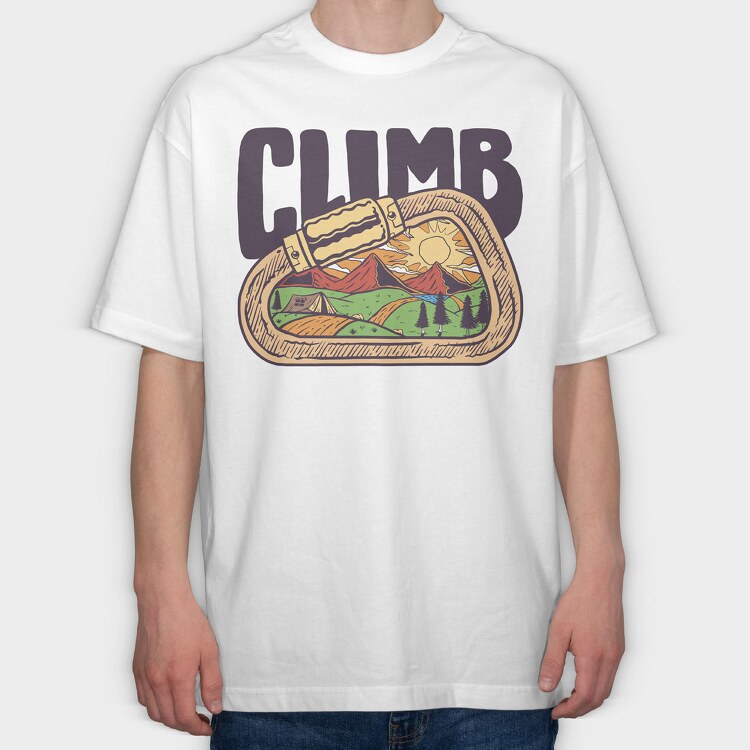 Carabiner Climb Landscape, Tricou Oversize Barbati (Unisex)