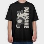 Cartoon Cat Pawsome, Tricou Oversize Barbati (Unisex)
