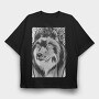 Wolf Portrait 2, Tricou Oversize Barbati (Unisex)