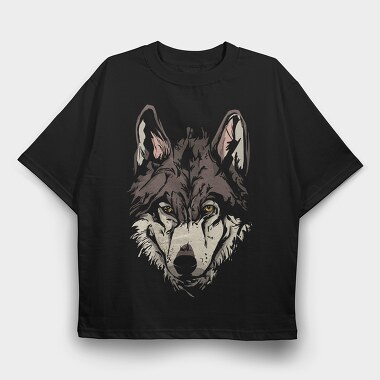 Wolf Portrait 3, Tricou Oversize Barbati (Unisex)