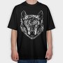 Wolf Portrait Monochrome, Tricou Oversize Barbati (Unisex)