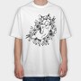 Pug Flowers, Tricou Oversize Barbati (Unisex)