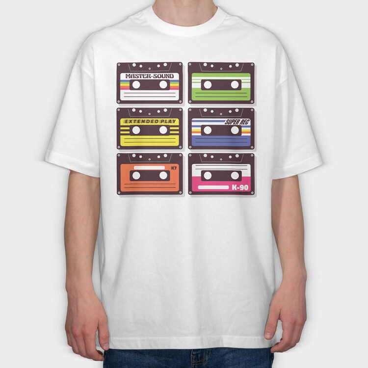 Cassettes, Tricou Oversize Barbati (Unisex)