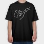 Dog and Man Lineart, Tricou Oversize Barbati (Unisex)