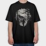 Man Hiking Forest, Tricou Oversize Barbati (Unisex)