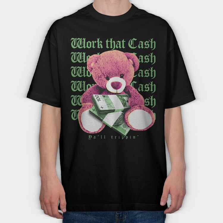 Work Cash, Tricou Oversize Barbati (Unisex)